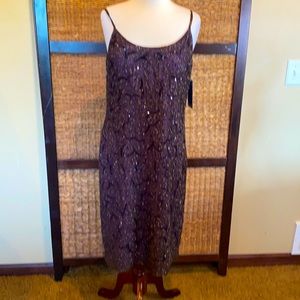 Dusk purple sequence spagehetti strap dress Sz 12